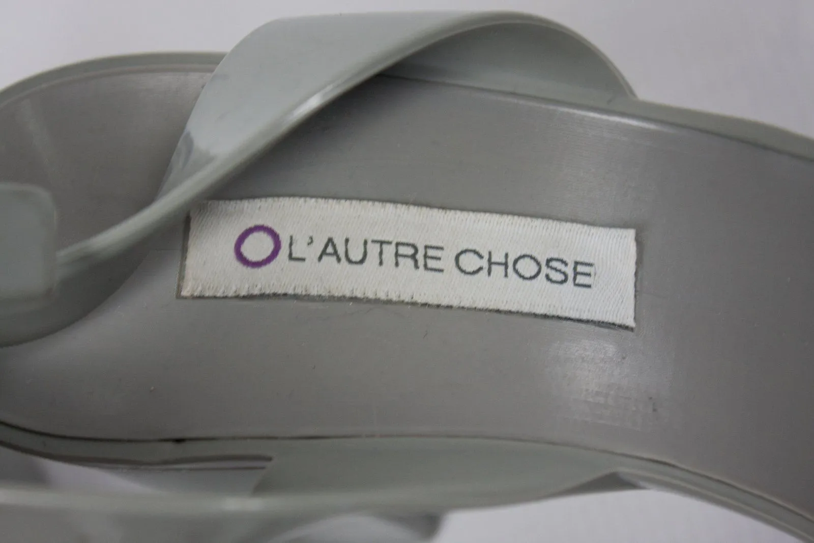 L'AUTRE CHOSE Gray Rubber Heel Sandals, EU 37/UK 4/US 6.5