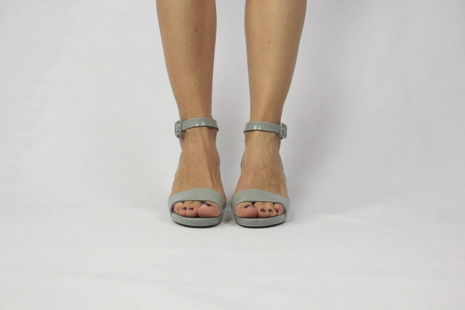 L'AUTRE CHOSE Gray Rubber Heel Sandals, EU 37/UK 4/US 6.5