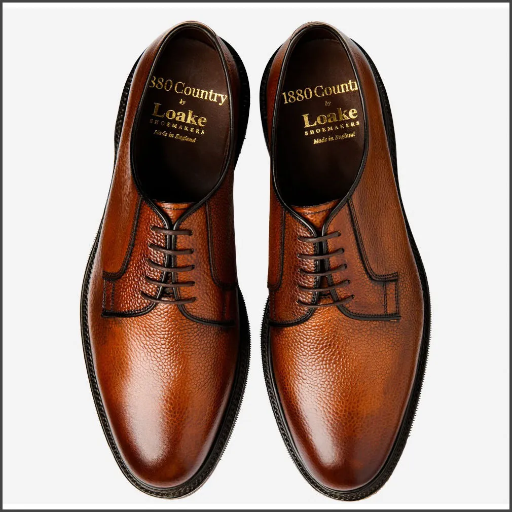 Loake Leyburn Mahogany Grain Premium Shoe@