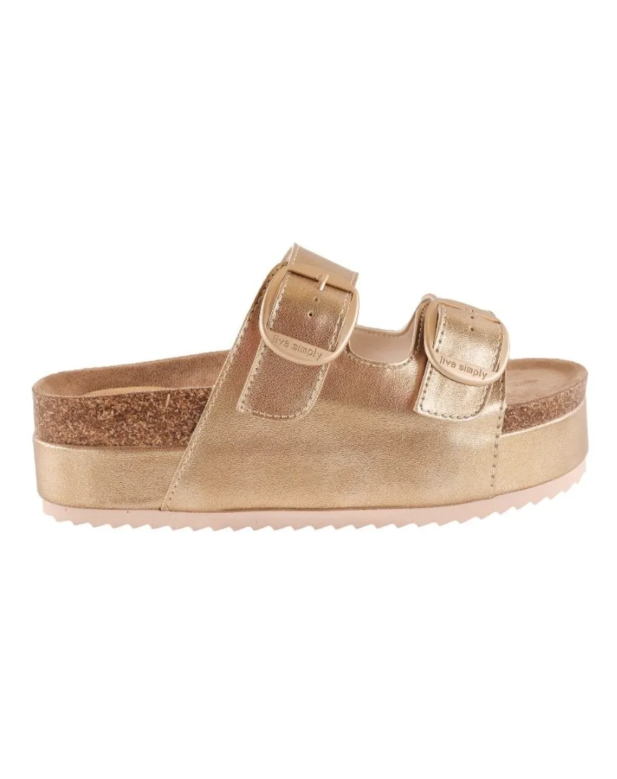 Metallic Gold Platform Sandal