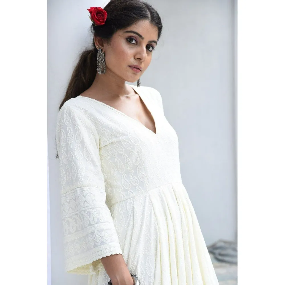 MONK & MEI Falak- Embroidered Dress
