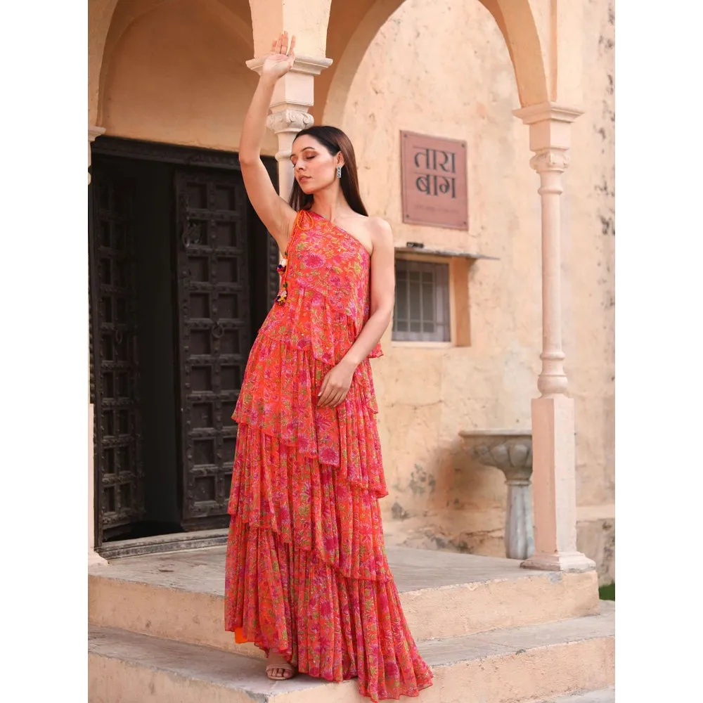 MONK & MEI Pari Ruffled Gown