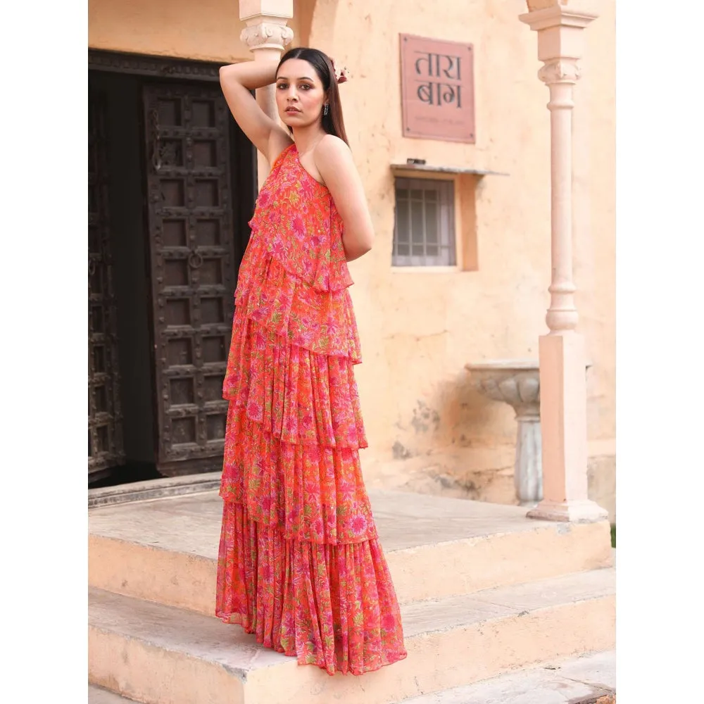 MONK & MEI Pari Ruffled Gown