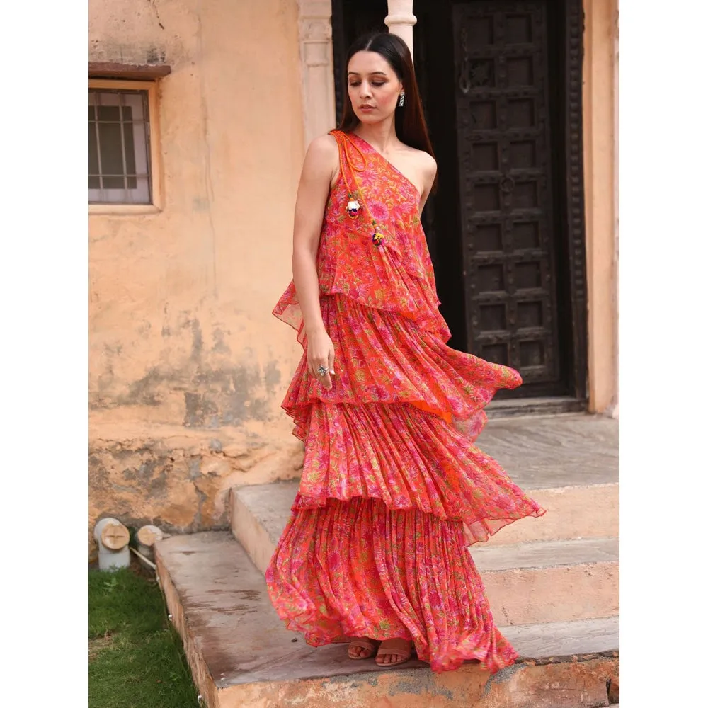 MONK & MEI Pari Ruffled Gown