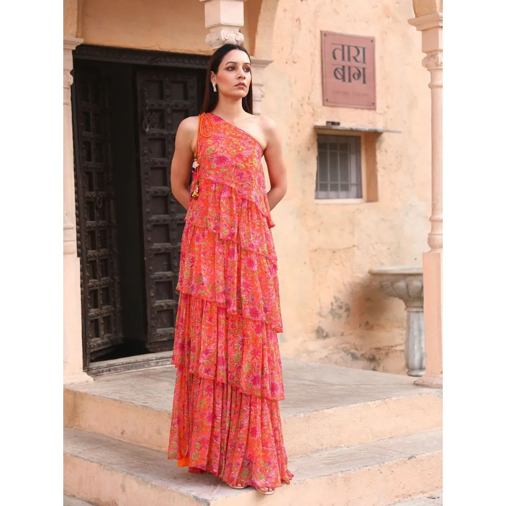 MONK & MEI Pari Ruffled Gown