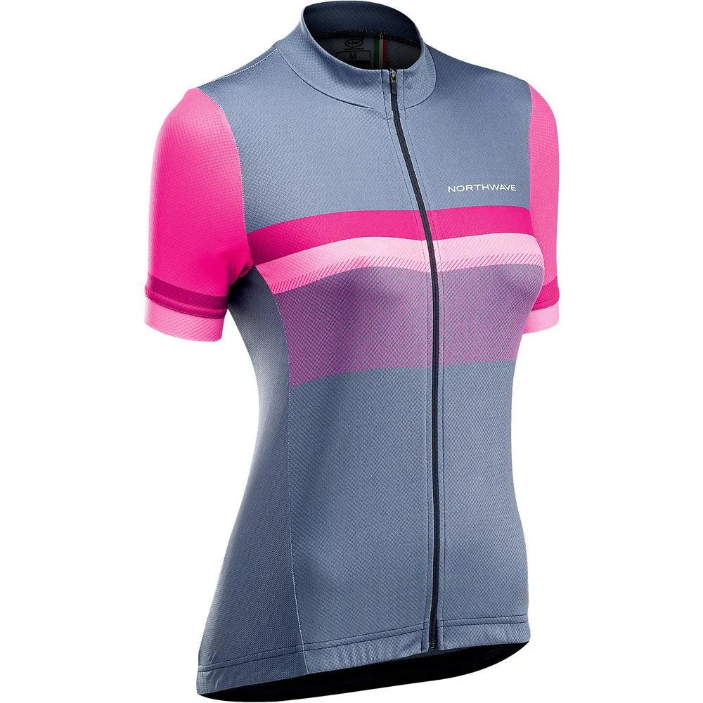 Northwave Origin Womens Jersey Short Sleeve - Gray/Magenta