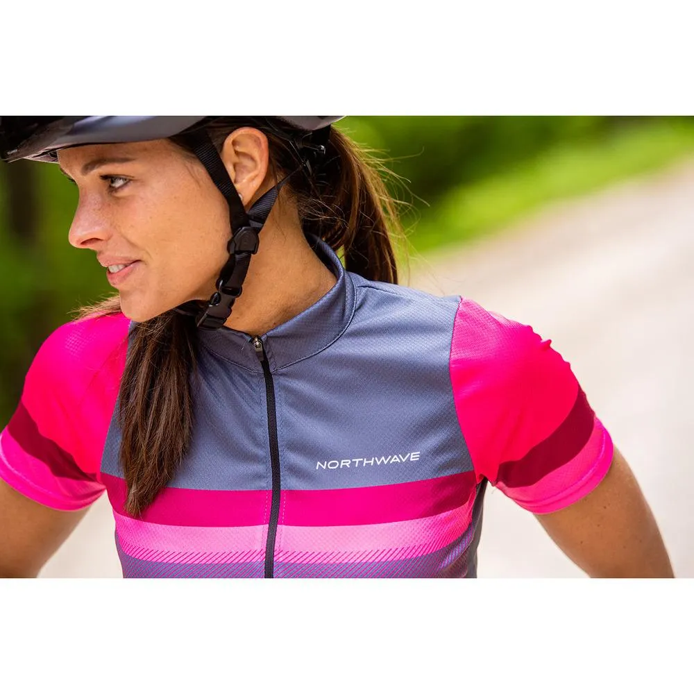 Northwave Origin Womens Jersey Short Sleeve - Gray/Magenta