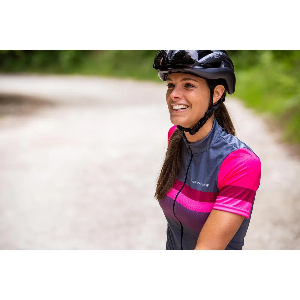 Northwave Origin Womens Jersey Short Sleeve - Gray/Magenta