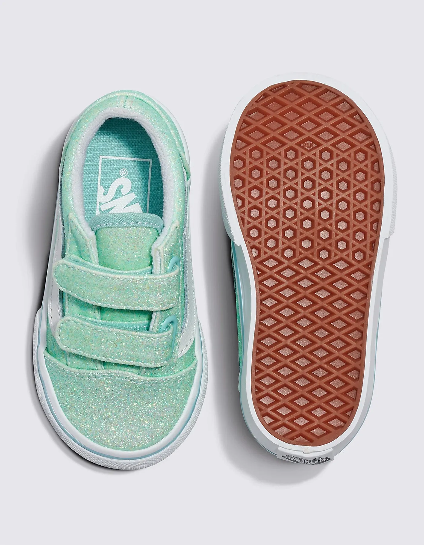 Old Skool V Glitter Pastel Blue Shoes (Little Kids)
