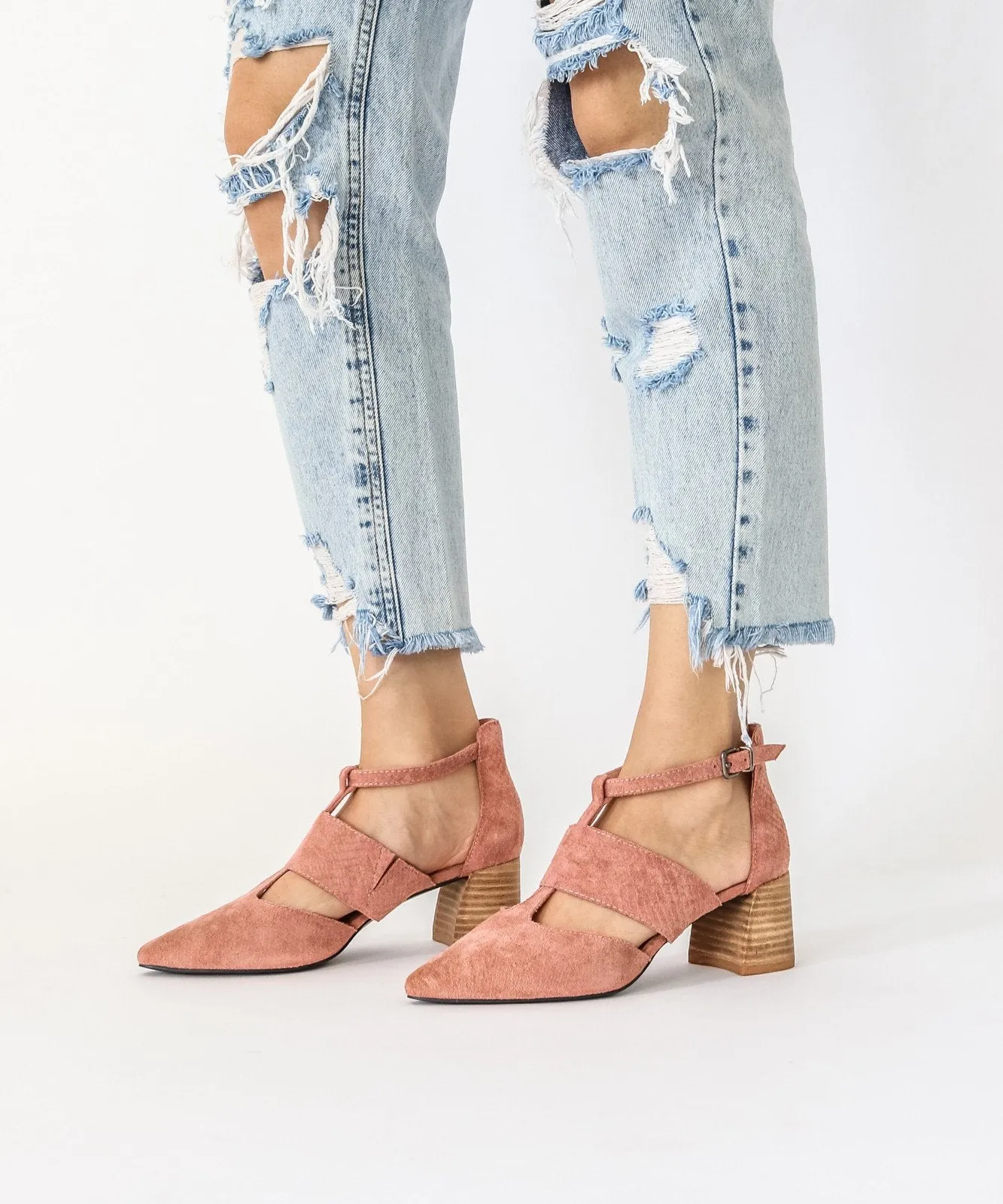 Paige | Pointed Toe T Bar Heel