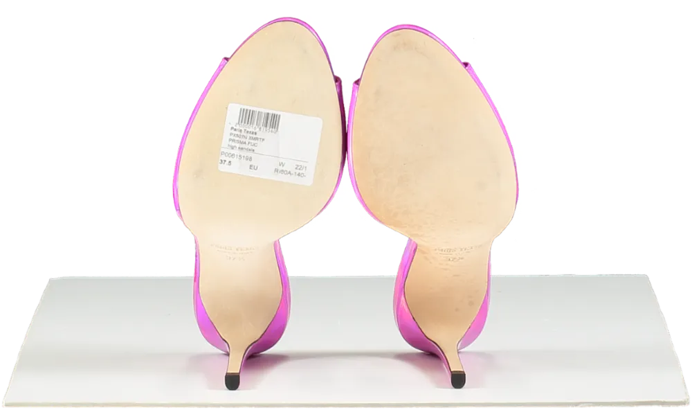 Paris Texas Fuchsia Pink Mirror Tech Fabric Stiletto Mules UK 4.5 EU 37.5 👠