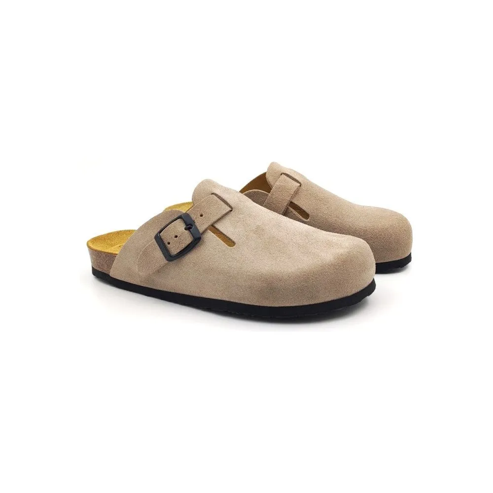 Plakton Natural Suede Leather Clog 181539 PIEDRA boston