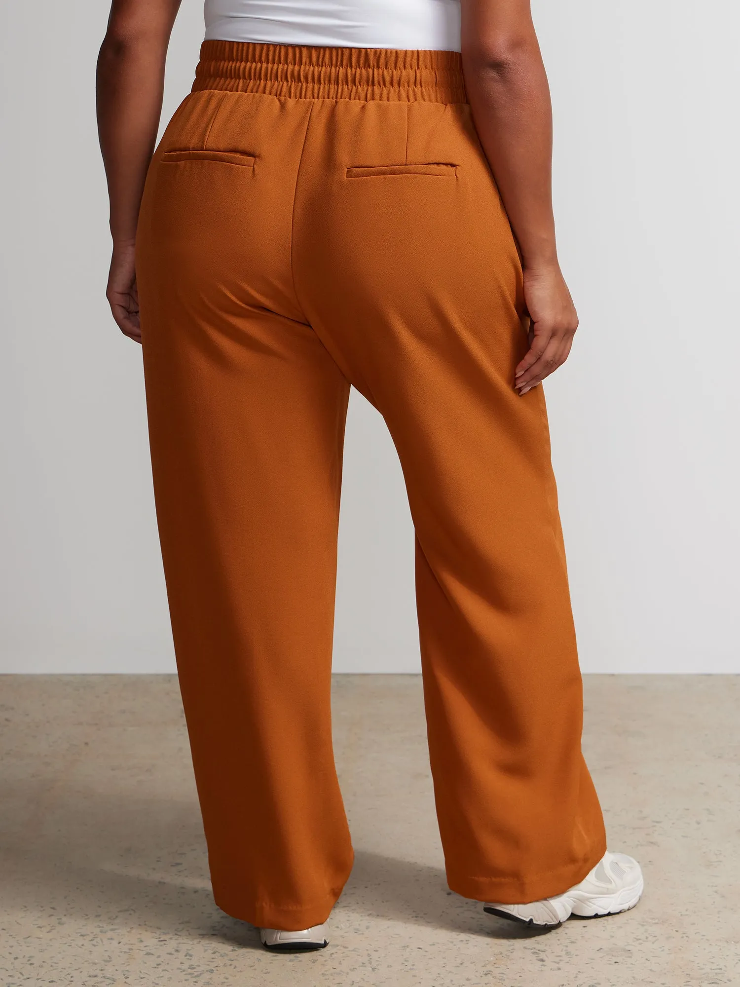 Plus Drawstring Wide Leg Pant