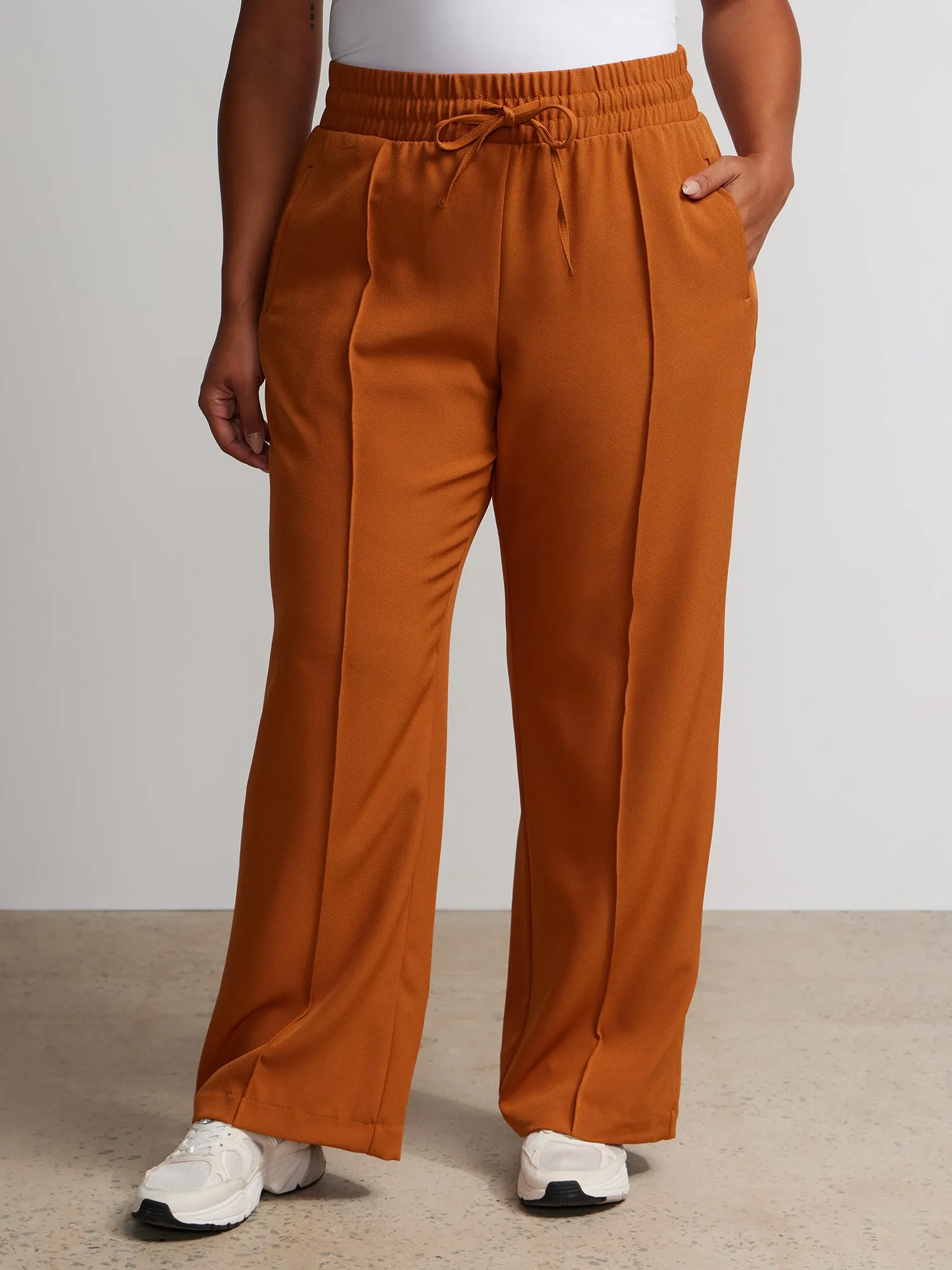 Plus Drawstring Wide Leg Pant