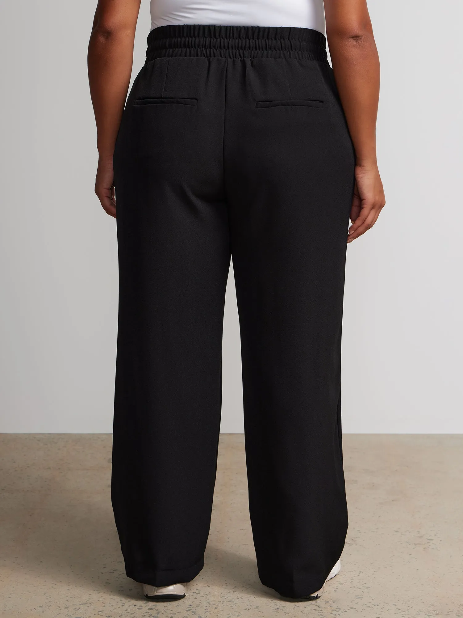Plus Drawstring Wide Leg Pant