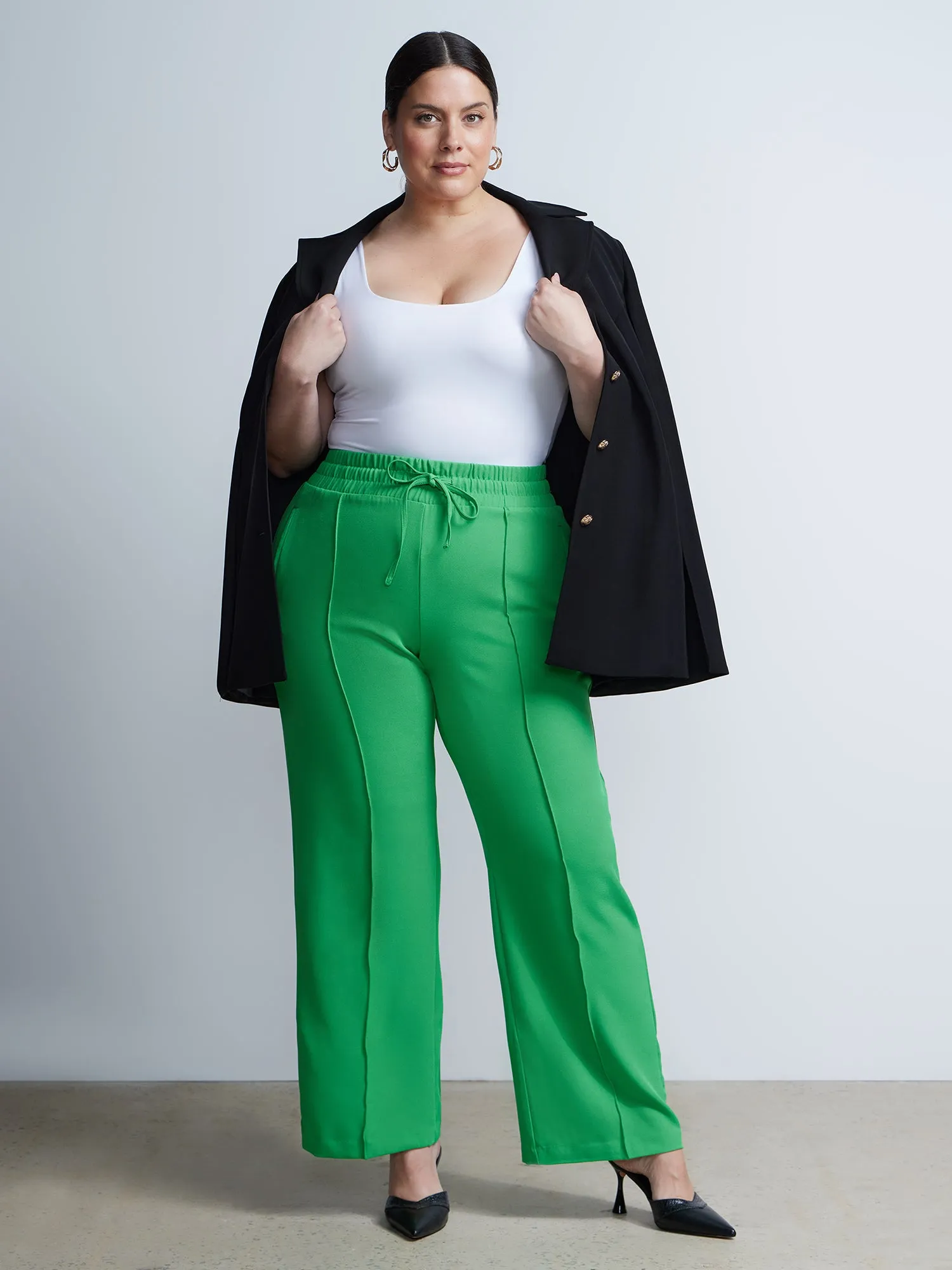 Plus Drawstring Wide Leg Pant