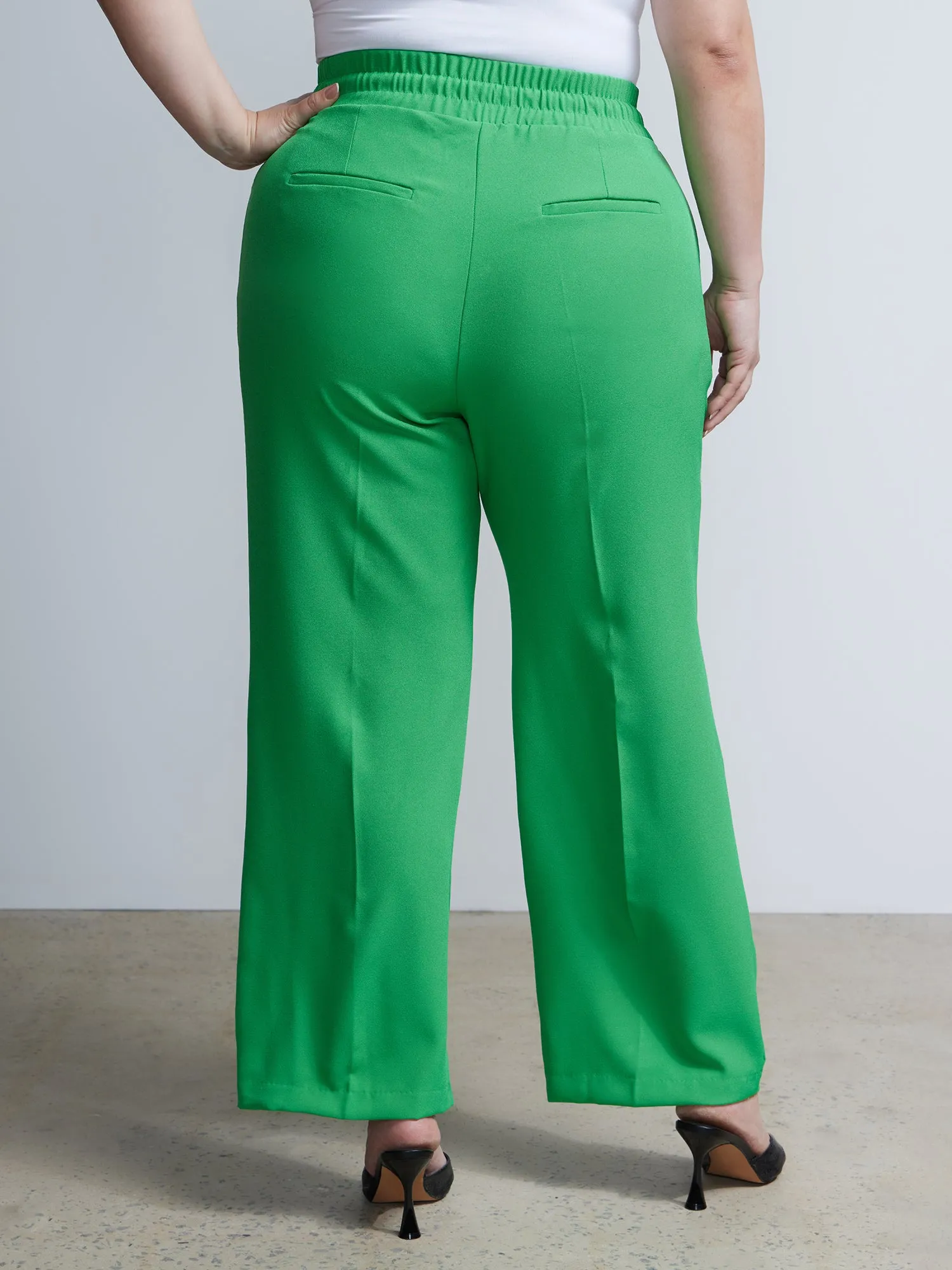 Plus Drawstring Wide Leg Pant