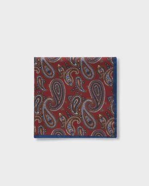 Red and Blue Silk Paisley Pocket Square