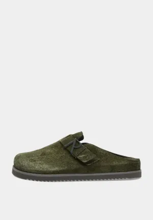 Represent Initial Mule - Fleck Hairy Suede Olive