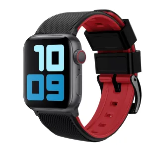Ritche Black/red Sports Silicone Watch Bands For Apple Watch Series 7/6/5/4/3/2/1/SE