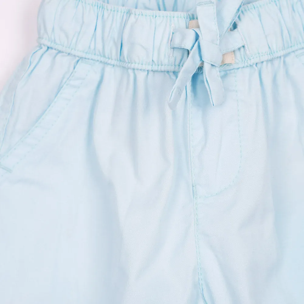 Sky Blue Elasticated Waist Cotton Pants