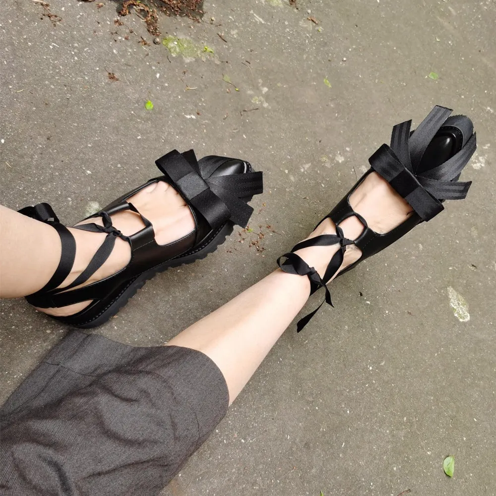 Spring Promise black leather shoes