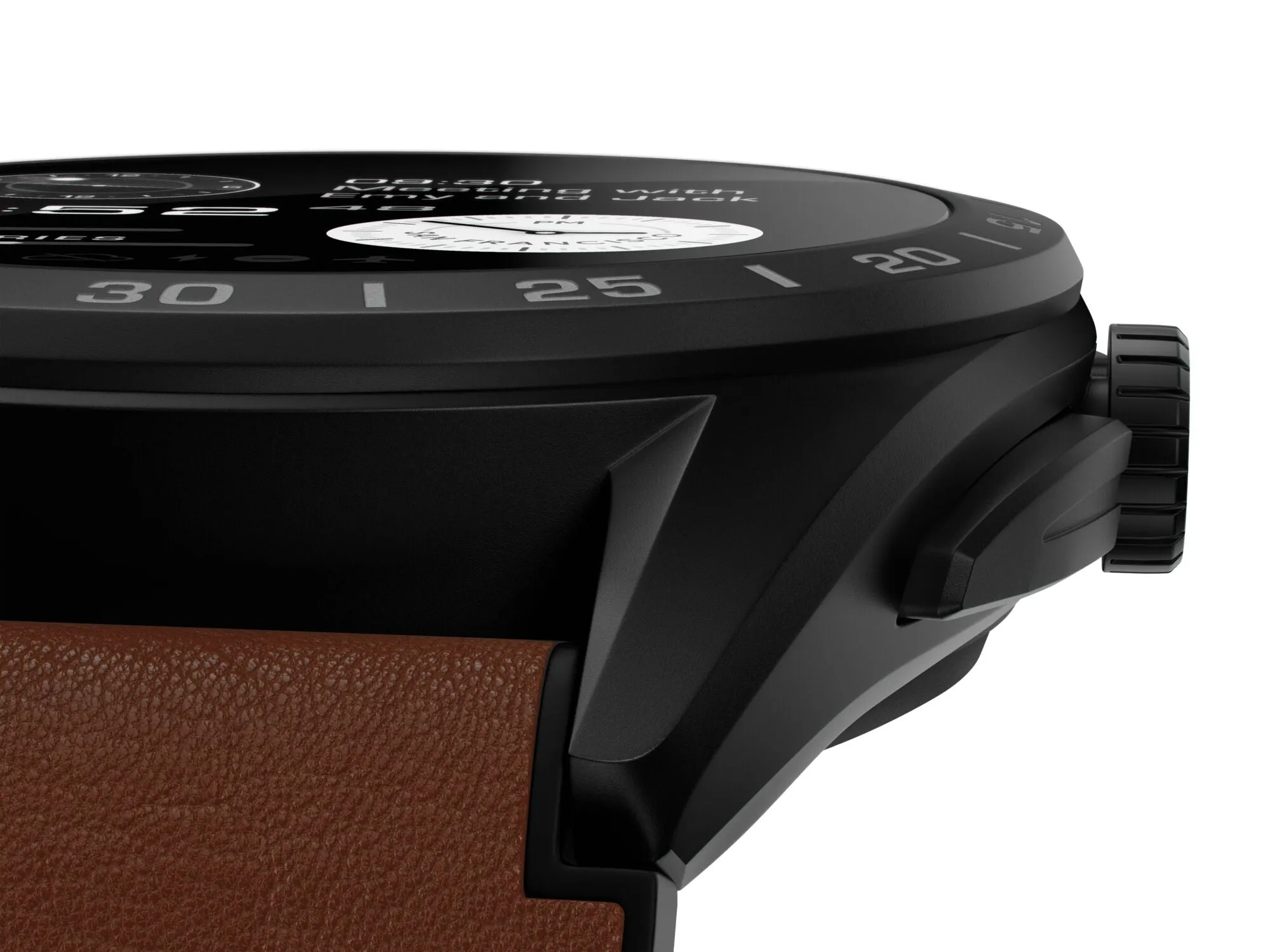 TH Watch Connected Calibre E4 45 Titanium Brown Leather