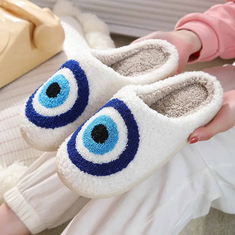 Wholesale New Devil's Eye Warm Winter Soft Sole Thickened Non-slip Cotton Slippers