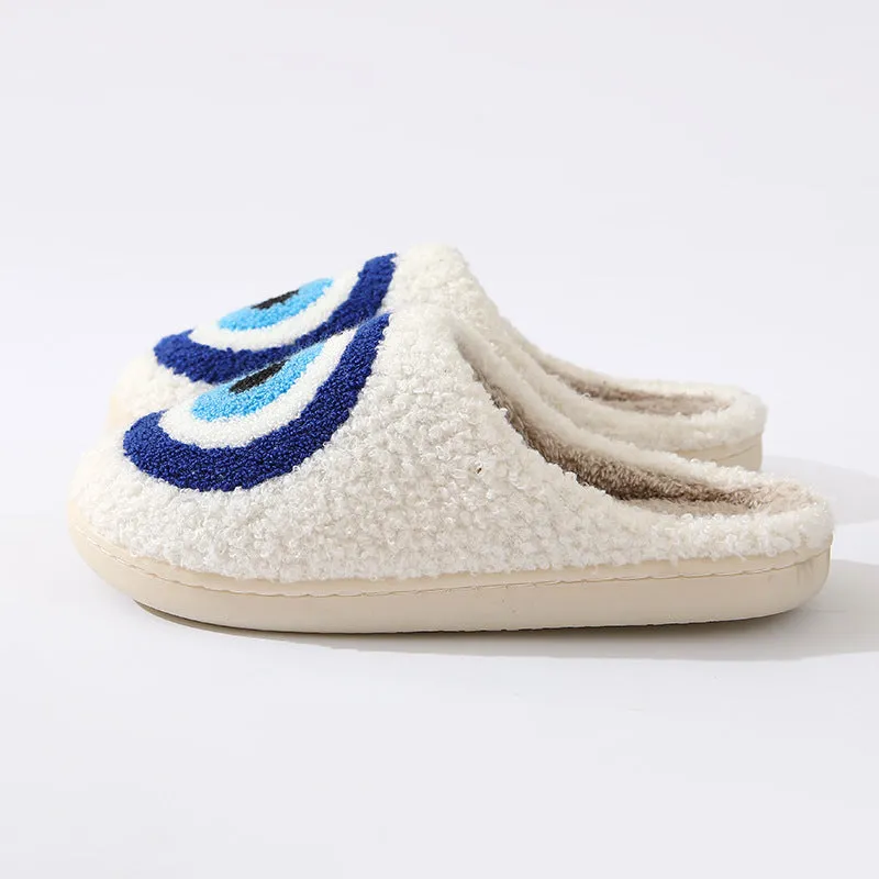 Wholesale New Devil's Eye Warm Winter Soft Sole Thickened Non-slip Cotton Slippers