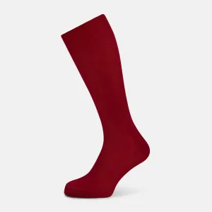Wine Micro Knit Mid-Length Socks